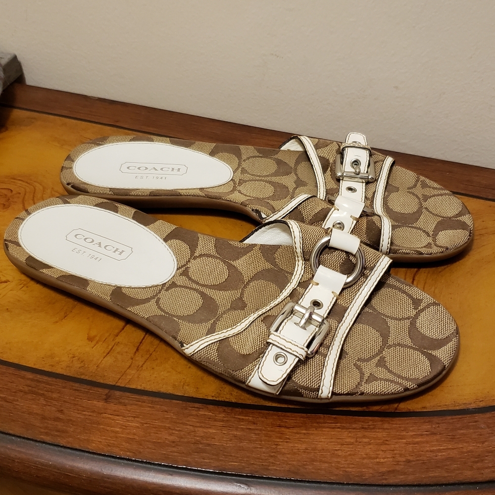 Vintage COACH Kennedi Signature Slide Sandals 9